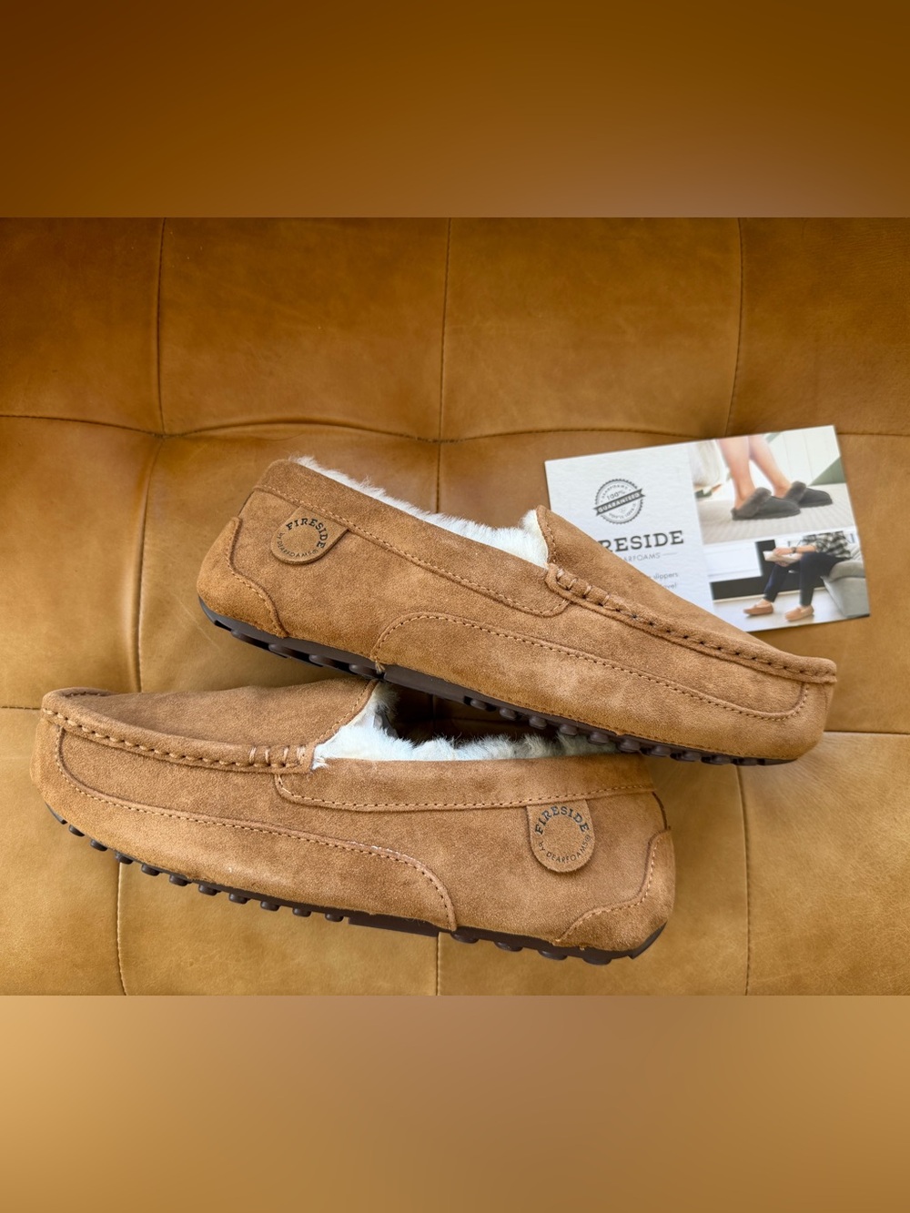 Fireside by Dearfoams, Melbourne Genuine Shearling Moccasin Slipper (9)